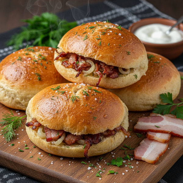 Savory Bacon-Stuffed Lithuanian Buns recipe