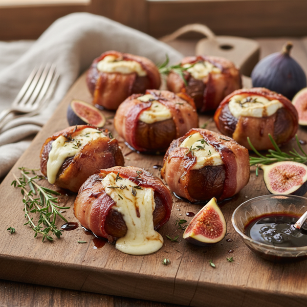 Savory Bacon-Wrapped Goat Cheese Figs recipe