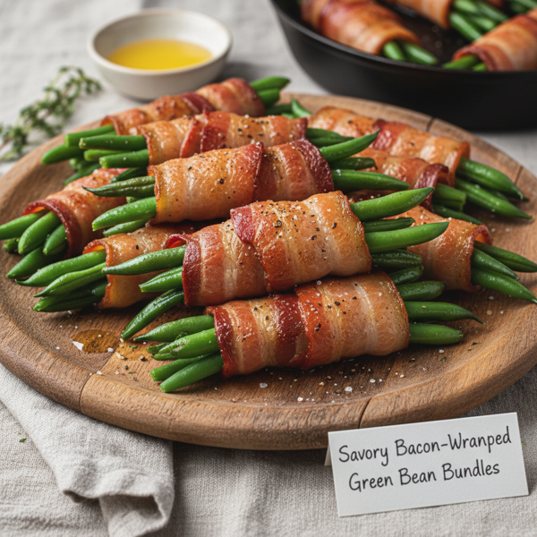 Savory Bacon-Wrapped Green Bean Bundles recipe
