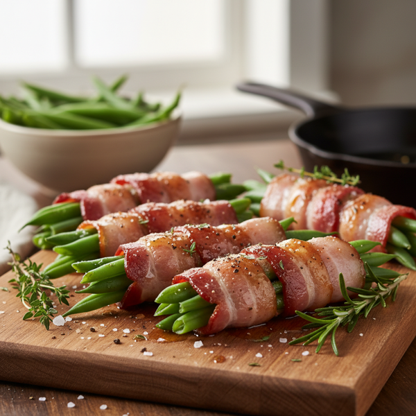 Savory Bacon-Wrapped Green Beans recipe