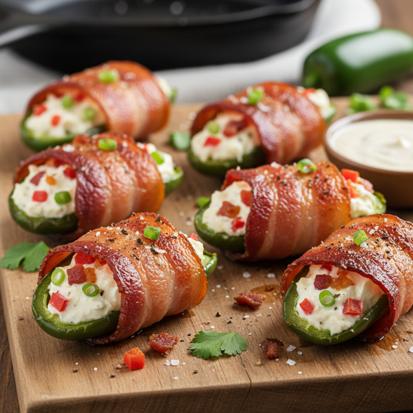 Savory Bacon-Wrapped Jalapeño Poppers recipe