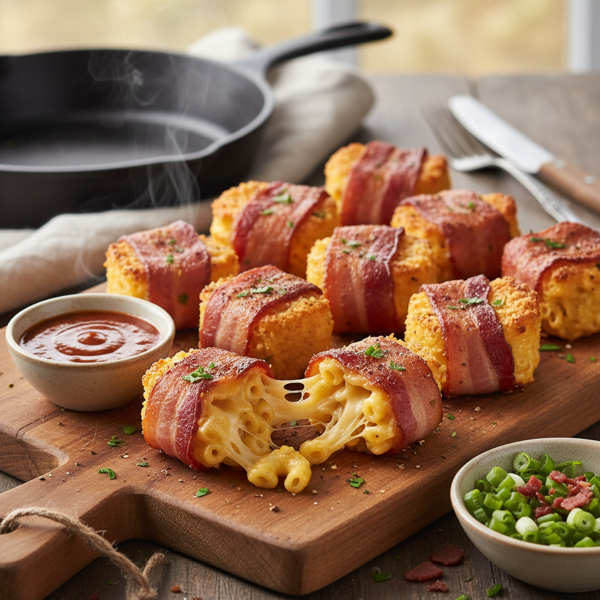 Savory Bacon-Wrapped Mac & Cheese Bites recipe
