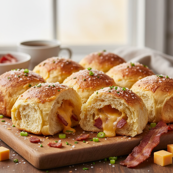 Savory Bacon Cheddar Breakfast Rolls recipe