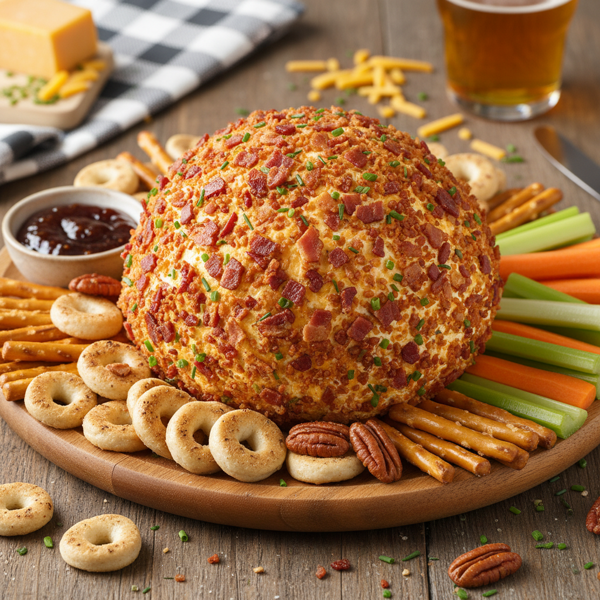 Savory Bacon Cheddar Cheese Ball Delight recipe