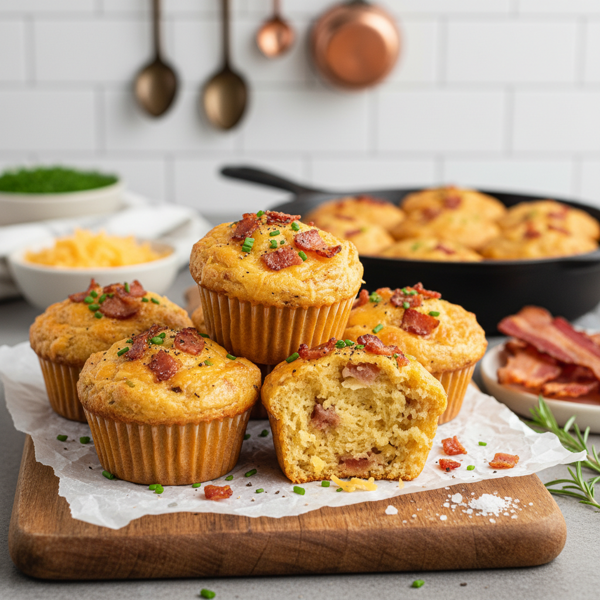 Savory Bacon Cheddar Muffins recipe