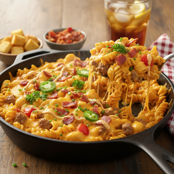 Savory Bacon Cheeseburger Pasta Delight recipe