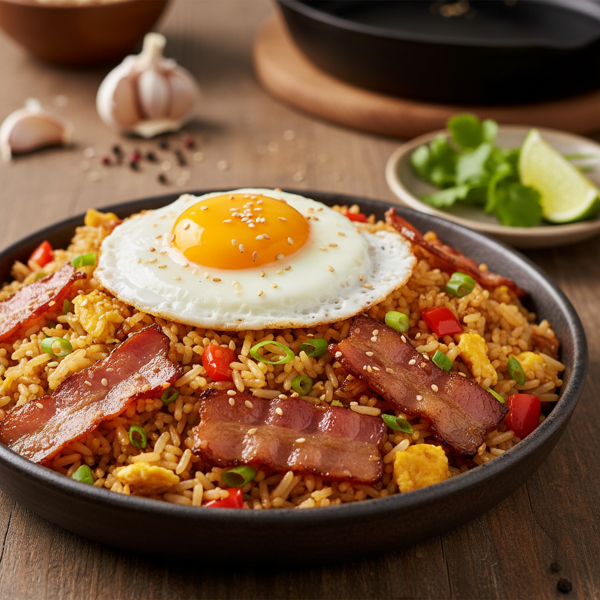 Savory Bacon Fried Rice Delight recipe
