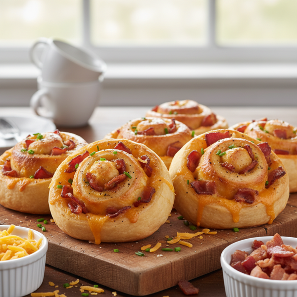 Savory Bacon & Cheddar Breakfast Rolls recipe