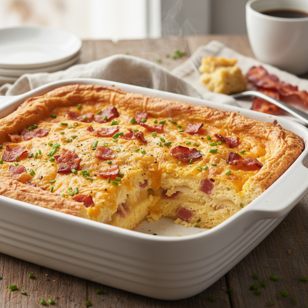 Savory Bacon & Cheddar Breakfast Strata recipe