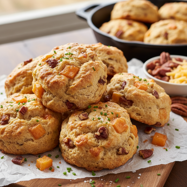 Savory Bacon & Cheddar Pecan Scones recipe