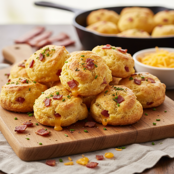 Savory Bacon & Cheddar Puffs recipe