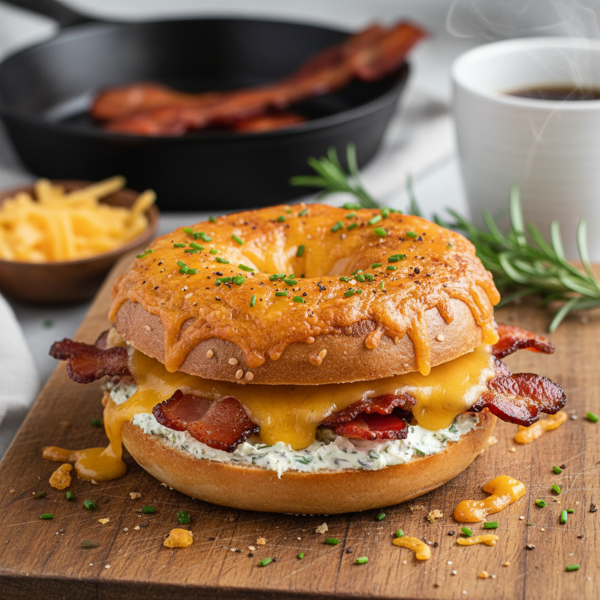 Savory Bacon & Cheese Bagel Delight recipe