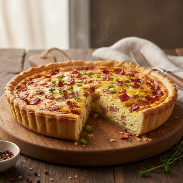Savory Bacon & Cheese Quiche recipe