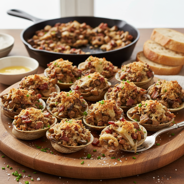 Savory Bacon & Mushroom Stuffed Littleneck Clams recipe