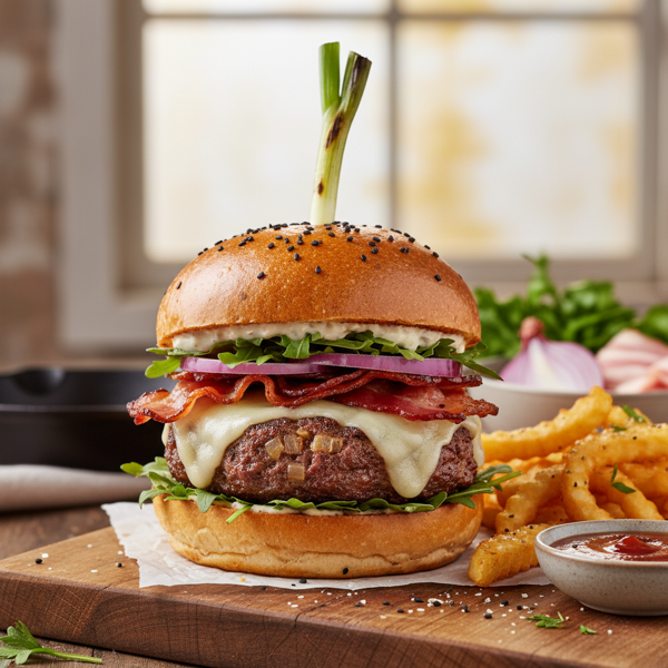 Savory Bacon & Onion Infused Burgers recipe