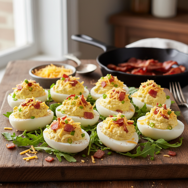 Savory Bacon and Cheddar Deviled Eggs Delight recipe