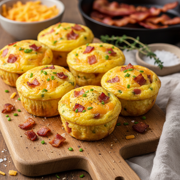 Savory Bacon and Cheddar Egg Muffins recipe