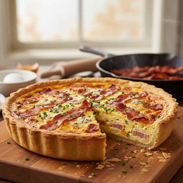 Savory Bacon and Cheese Quiche Delight recipe