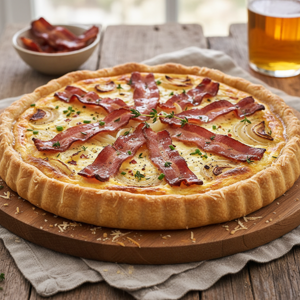 Savory Bacon and Onion Ricotta Tart recipe