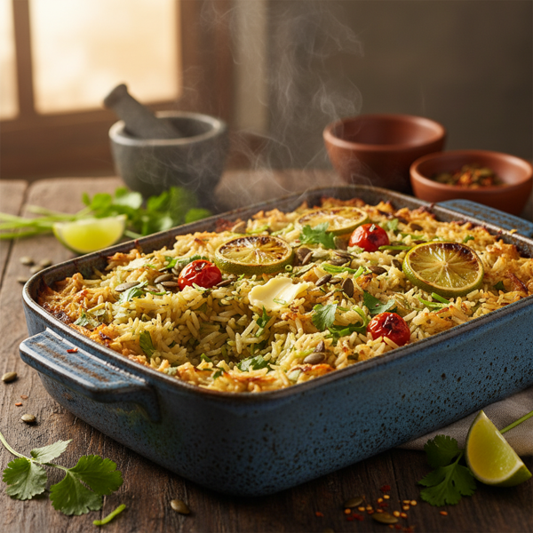 Savory Baked Cilantro Lime Rice recipe