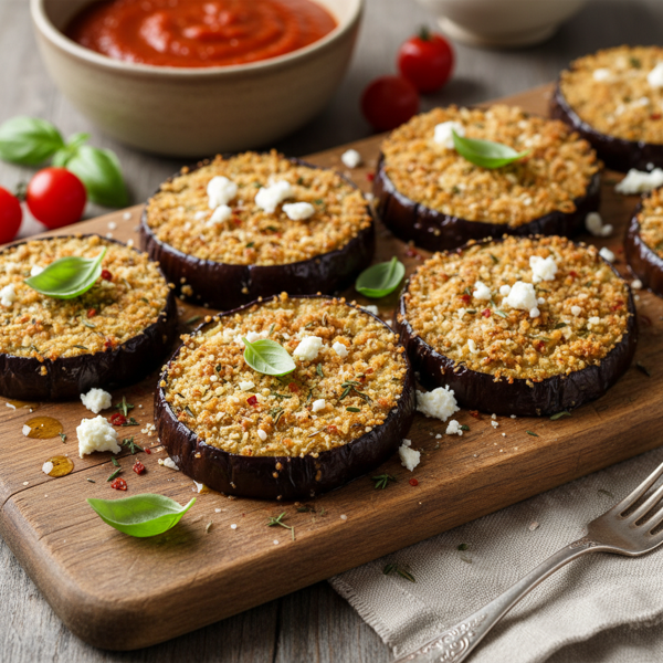 Savory Baked Eggplant Medallions recipe