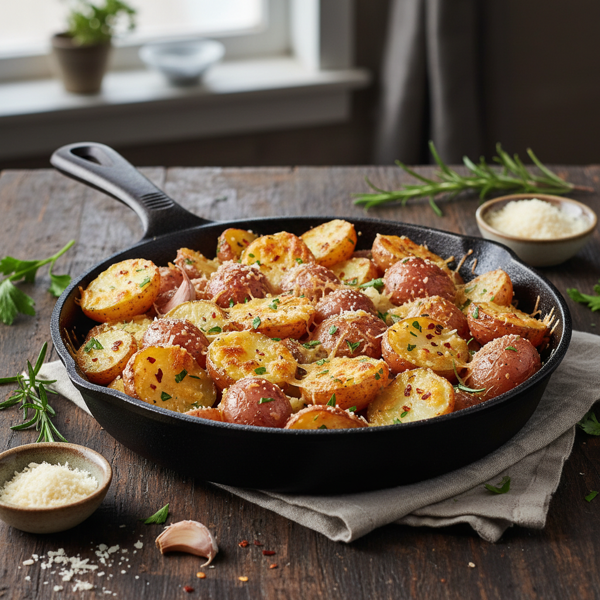 Savory Baked Garlic Parmesan Red Potatoes recipe