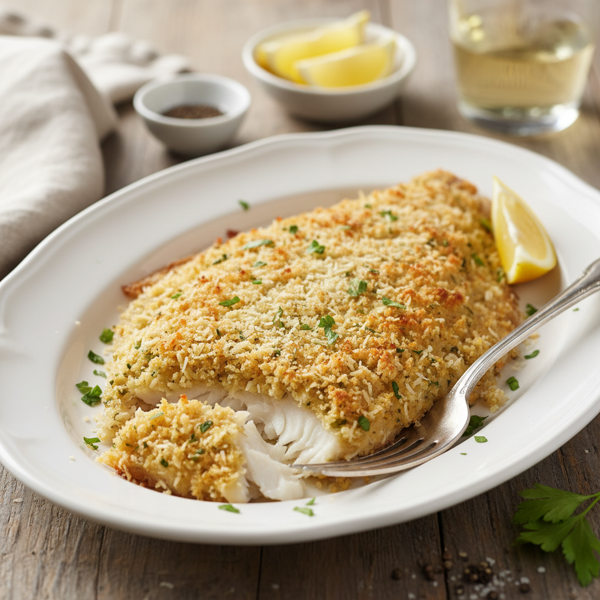 Savory Baked Parmesan Flounder recipe