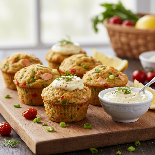 Savory Baked Salmon Muffins with Zesty Remoulade recipe