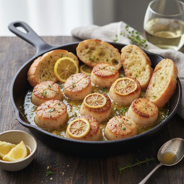Savory Baked Scallops with Lemon Butter recipe