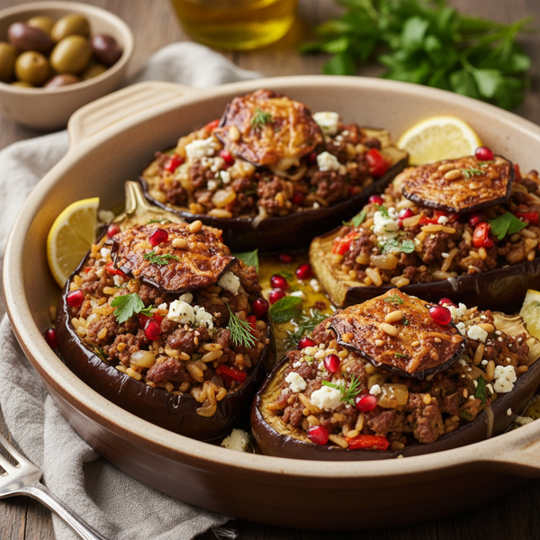 Savory Baked Stuffed Baby Eggplant with Mediterranean Flavors recipe
