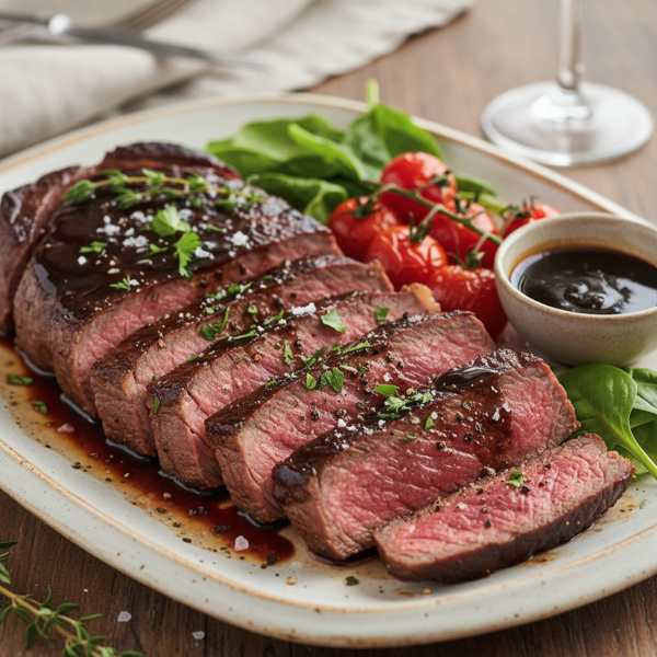 Savory Balsamic-Glazed Flat Iron Steak recipe