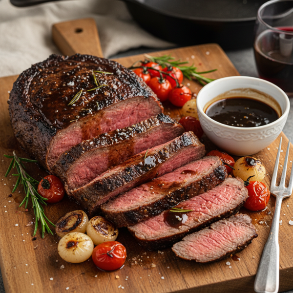 Savory Balsamic-Glazed London Broil recipe