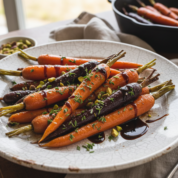 Savory Balsamic-Glazed Roasted Carrots recipe