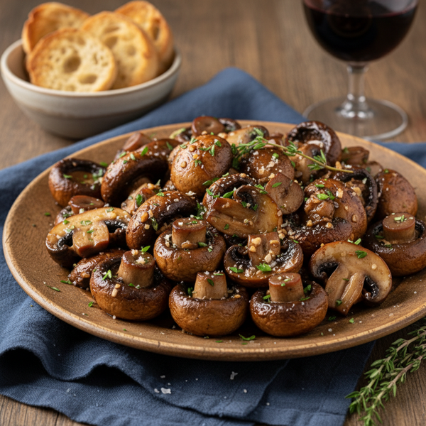 Savory Balsamic Garlic Mushrooms recipe