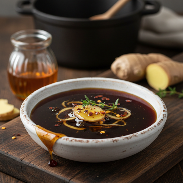 Savory Balsamic Glaze with Honey and Ginger recipe