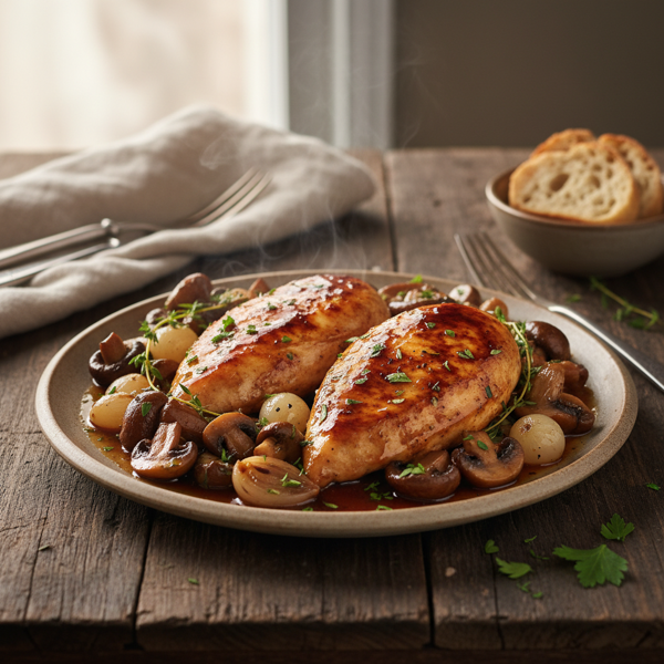 Savory Balsamic Glazed Chicken with Mushrooms recipe