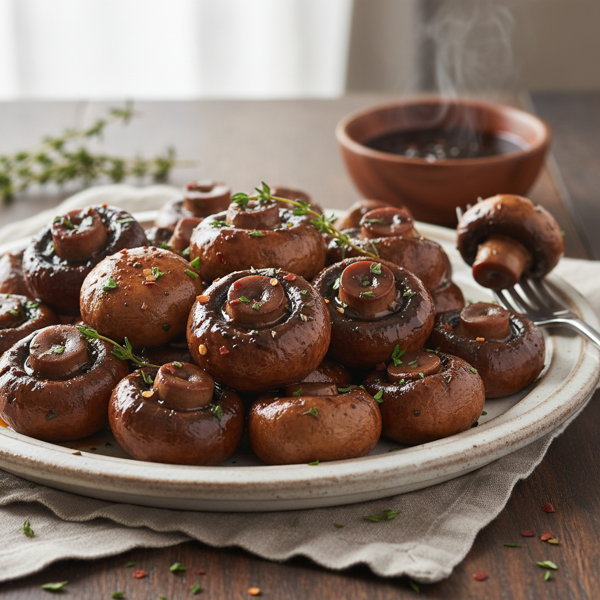Savory Balsamic Glazed Cremini Mushrooms recipe