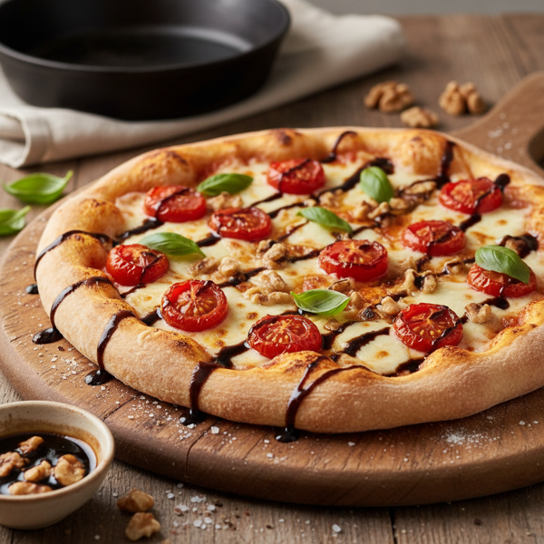 Savory Balsamic Tomato & Walnut Pizza recipe