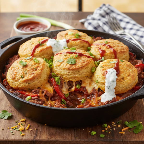 Savory Barbecue Beef Biscuit Bake recipe