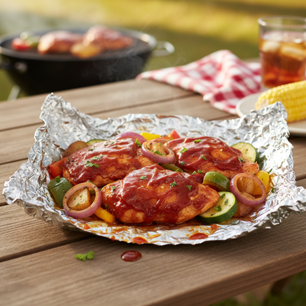 Savory Barbecue Chicken Foil Packets recipe