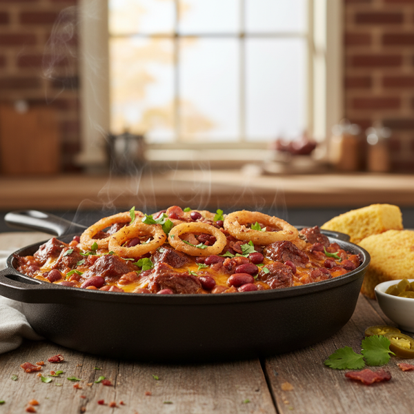 Savory Barbecued Beef and Bean Bake recipe