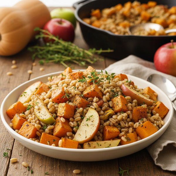 Savory Barley Medley with Butternut Squash, Apples, and Thyme recipe