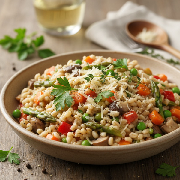 Savory Barley Vegetable Risotto recipe