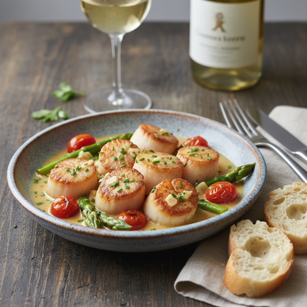 Savory Bay Scallops in White Wine Sauce recipe