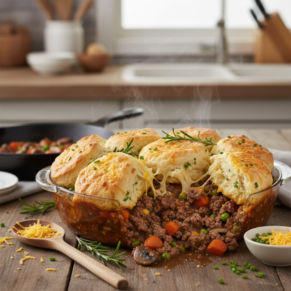 Savory Beef Biscuit Bake recipe