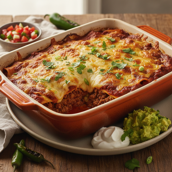 Savory Beef Enchilada Bake recipe