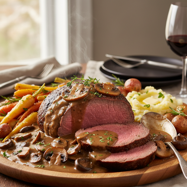 Savory Beef Roast with Rich Mushroom Gravy recipe