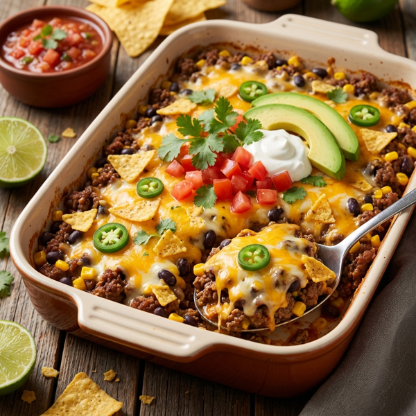 Savory Beef Taco Casserole recipe