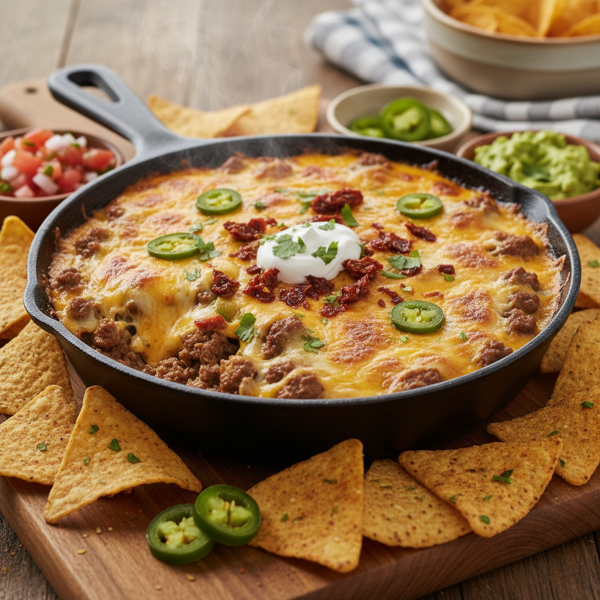 Savory Beef & Cheese Nacho Dip recipe