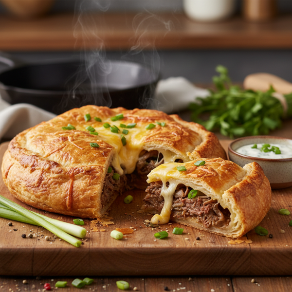 Savory Beef & Green Onion Cheese Delight recipe